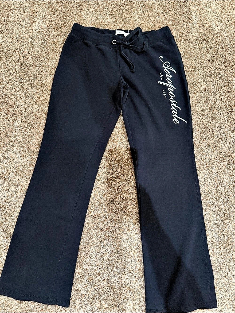 Aeropostale Signature Script Flare Sweatpants Black